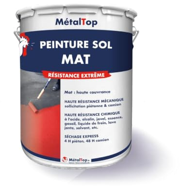 Metaltop - Peinture Sol Mat - Gris anthracite - RAL 7016-1 L - Finition mate pour béton de garage, atelier ou entrepôt