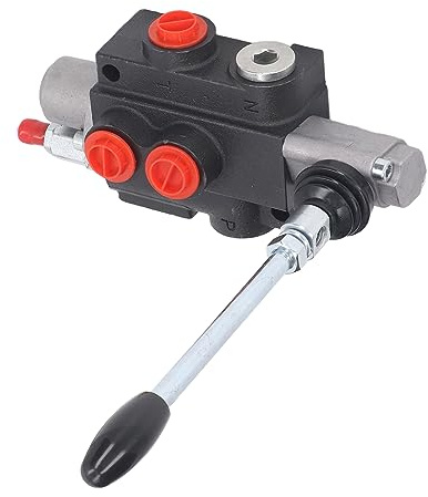 Válvula Hidráulica de Control de Flujo Espira Doble Efecto con Barra de Alivio Ajustable y para Accesorios de Tractor Kit Compatible con Sistemas Hidráulicos de Maquinaria y Camiones