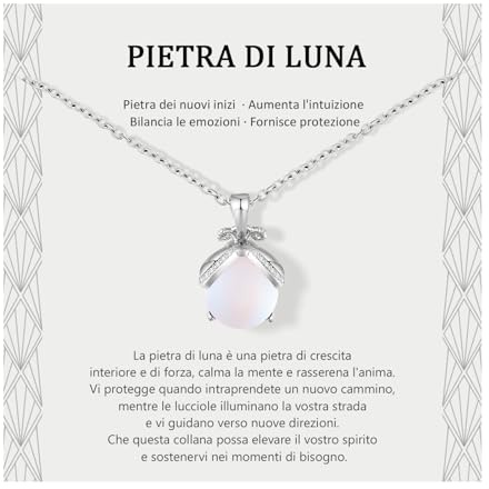 Lueaurra Regalo per Donna Collana Pietra di Luna Idee Regalo Originale per Ragazza Adolescente Regalo di Natale per Donna Regalo di Compleanno Collana per Figlia Mamma Sorella Amica