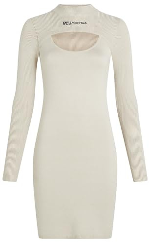 Karl Lagerfeld Jeans Donna Cut Out Knit Dress Moonstruck XS