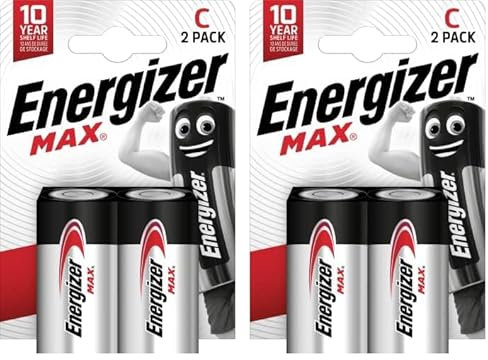 Energizer Pile C, Energizer Max, Lot de 4 Piles