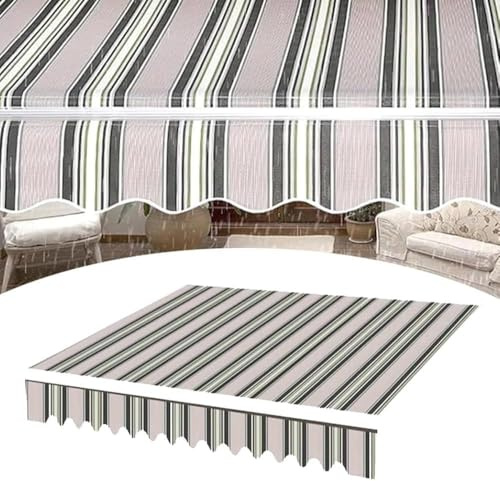 Tessuto di Ricambio per Tenda da Sole Retrattile Manuale Telo per Tenda Terrazza Tessuto in Poliestere Impermeabile per Balcone/Giardino/Mercato OF(Size:20x10ft/6x3m)