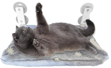 Perchoir pour Chat Fenêtre | Placard Pliable et Stable - Accroche-Sucions Phosphorescents Siège de Repos avec Jouets Interactifs pour Petits Espaces Siestes Douillettes et Relaxation Calme en