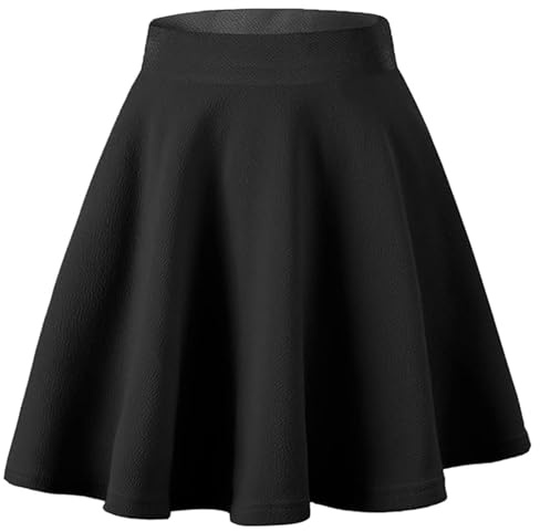 DTOHMOM Mujeres Casual Minirock Tennisrock Skater Falda Corta minifaldas Trajes de Carnaval Faldas Cortas de Ballet Vestidos (FR/ES, Letras, S, Regular, Regular, Negro)