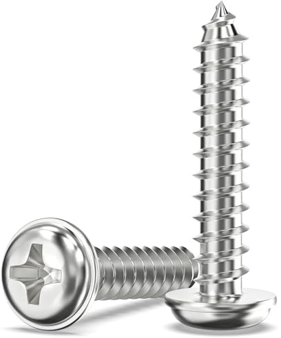 50Pcs M5 x 25mm Screws for Wood, Modified Truss Head | 304 Stainless Steel, Self Tapping Screws, Phillips Drive for Wood, Metal, Plastic