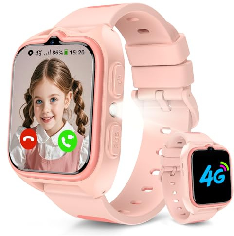 Baolubao 4G Smartwatch Kinder - Kinder Telefonuhr mit SIM-Kartenslot, Telefonanruf, Sprachchat, GPS, SOS Notruf, Taschenlampe, Schulmodus, Schrittzähler, Kinderuhr für Mädchen Geschenke 4-12 Jahren