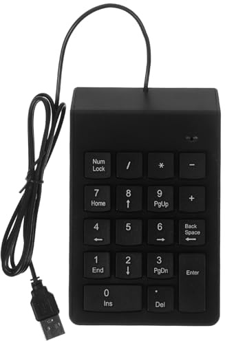 MALUGOGO Teclado Numérico USB Cableado de 19 Teclas Conexión Estable y Entrada Rápida, Teclado Portátil de Plástico Adecuado para Finanzas y Oficina