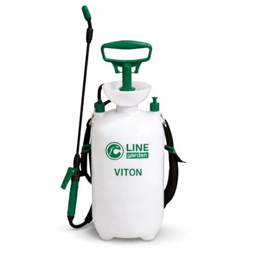 Spruzzatore a Pressione 6 Litri - PROFESSIONALE e Plastica RESISTENTE - Sprayer Manuale con Guarnizione VITON - Stantuffo Autoriempiente - Pompa per Diserbante per Giardino, Disinfestazione, Pulizia