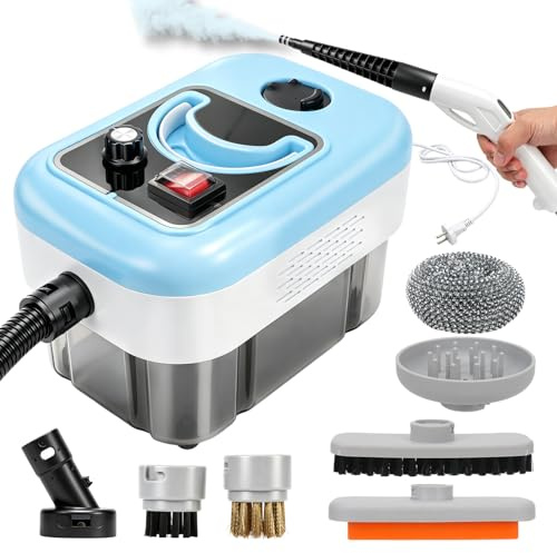 Pulitore a Vapore Portatile, Pulitore a Vapore Portatile Multifunzione con Serbatoio da 2,5 L, Generatore di Vapore a Riscaldamento Rapido, Pulitore per Auto, Cucina, Bagno, Piastrelle e Finestre
