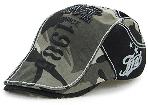 Kuyou Gatsby Schirmmütze Kappe Sportmütze Newsboy Camouflage Flat Cap (Dunkelgrau)