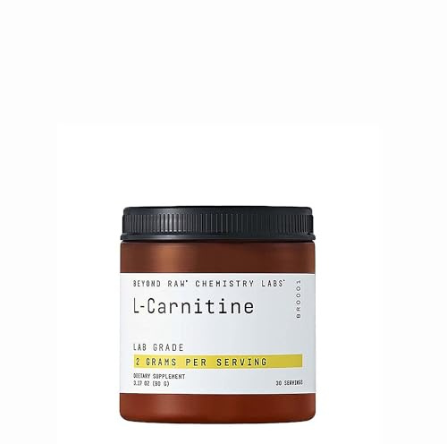 BEYOND RAW Chemistry Labs L-Carnitine Powder, Fuels Exercise and Supports Recovery, 30 Servings
