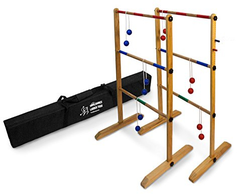Yard Games LADDER-07 Ladder Toss Double Wooden Ladder Ball Game with Finished Wood and Durable Nylon Carrying Case, Include Anti-Tangling Ropes, 99.57 x 13.72 x 9.4 cm