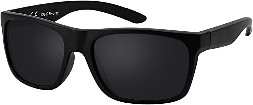La Optica B.L.M. Herrsolglasögon UV400 sport – enkel/dubbelpack, Svart matt (glas: polariserad grå), M