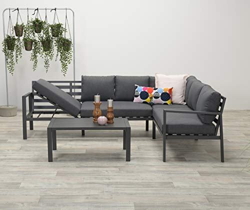 Garden Impressions Aluminium Lounge Lexinton rechts, Liegefunktion und Wasserabweisende Kissen