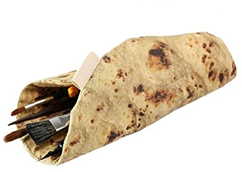 TOSSPER Burrito Aufbewahrungstasche Make-up-Kollektion Beutel Lustige Tortilla-geformte Rollen-Bleistift-Kasten-Schule Organizer Zubehör Geschenk