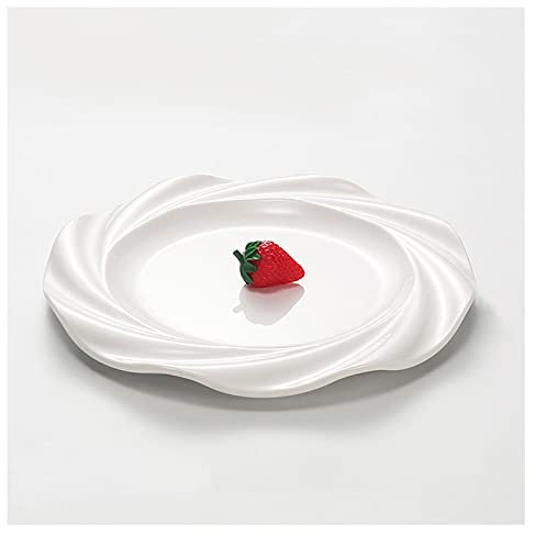 Indoor or Ourdoor Dinner Plates Melamine Dinner Plates 9.88inch White Dinnerware Dishes for Indoor and Outdoor Use Break-Resistant Pizza Pasta Serving Plates Dessert Dishes (Size : Medium)
