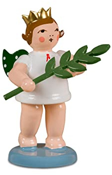 Rudolphs Schatzkiste Weihnachtsfigur Engel mit Krone und Friedenszweig Höhe 6,5cm NEU Figuren Haus Baum Figur Kirche Erzgebirge Holz Seiffen Weihnachten Spielzeug Dekoration Tischdeko Kurrende