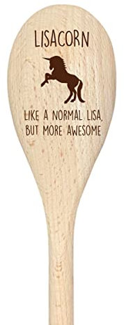 Cuillère licorne personnalisée en bois - Cadeau de pâtisserie