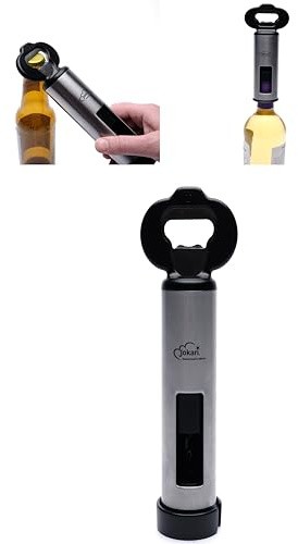 Jokari Versatile 3 in 1 Bottle Opener with Corkscrew, Pry Top Beer Bottle Opener and Foil Cutter. A Must Have Multi Function Tool for Effortless Beer, Wine and Other Beverage Enjoyment