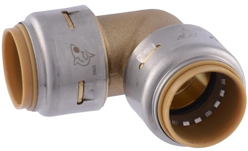 SharkBite Max 3/4 Inch 90 Degree Elbow, Push to Connect Brass Plumbing Fitting, PEX Pipe, Copper, CPVC, PE-RT, HDPE, UR256A