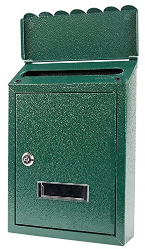 EFARMA Briefkästen für außen, Wandmontierter Briefkasten mit Schloss und Schlüsseln, grüner, rostfreier Metall-Paketbriefkasten for Zeitschriften/Pakete, Briefkasten mit Sichtfenster
