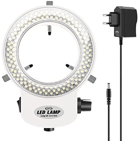 Tagtight 144LEDs Ringlicht Ringleuchte Fuer Mikroskop Microscope Lampe Licht 6000K 0-100% Einstellbar
