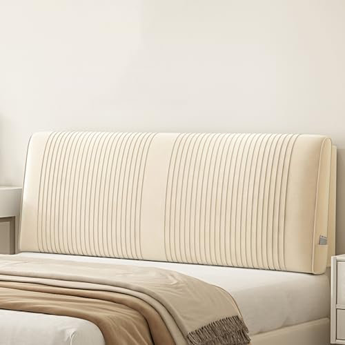 ZZYK Bett Rückenlehne Kopfteil Kissen Wandkissen Kopfteil Bettauflage Kissen Nacken Lendenwirbelstützpolster Abnehmbarer Bezug Schlafsaal Tagesbett Kissen,Beige,Straps 47/Full
