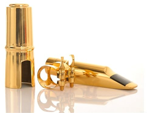 PETSTIBLE Saxophon-Mundstück, Tenor 8, Gold, Messing, Französisch, C-Dur