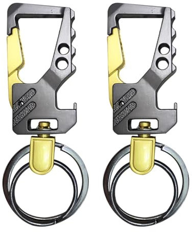 Porte-clés décapsuleur | Porte-clés mousqueton rotatif robuste | 2CPS mousqueton en alliage résistant aux rayures, porte-clés étanche pour ceinture, poche