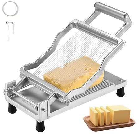 VEVOR Käseschneider mit Draht, Käsehobel 5,08 mm ultradünne Käse-Butterschneideklinge, abnehmbarer Käsehobeldraht, Aluminiumlegierung + Edelstahl, zum Kochen in der Küche, Schneidewerkzeuge