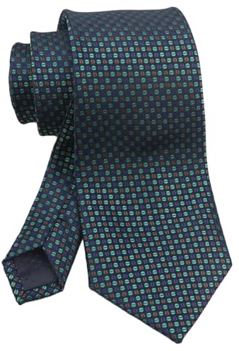 Vizakiss Corbatas clásicas de diseño para hombre, diseño de tartán, a rayas, para negocios, formales, verde, azul marino, marrón, talla única