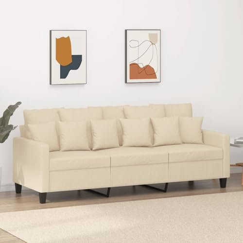 Willood 3-Sitzer-Sofa Creme 180 cm Stoff Loungesofa Lounge Sitzmöbel Wohnzimmer Sofas359277