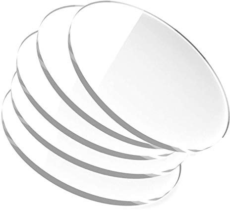 IBOWZ Acrylglas Platten klare Kunststoff Acrylplatte 5 Stück transparente Acryl-Kunststoffplatten, runde Kreisplatten, für Heimwerkerarbeiten (Dicke 3 mm, Durchmesser 70/80/90 mm), Durchmesser 70 mm