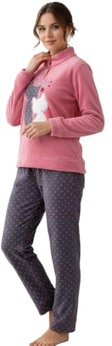 Viterbo Biancheria - Pigiama Donna Invernale in Morbidissimo Coral Fleece (dalla S alla XL) Pigiama Ragazza Idea Regalo Donna, Pigiami da Donna Made in Italy qualità Garantita (LWW00086)