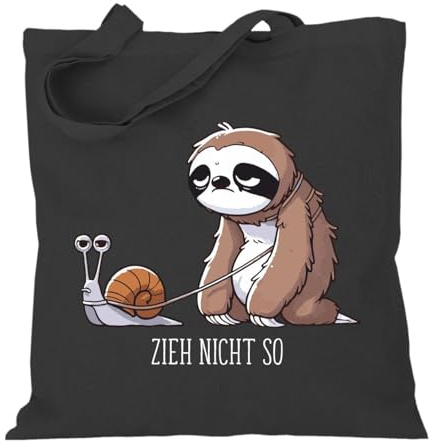 Stoffbeutel Baumwolltasche Jutebeutel Lange Henkel Zieh Nicht so Faultier Motiv