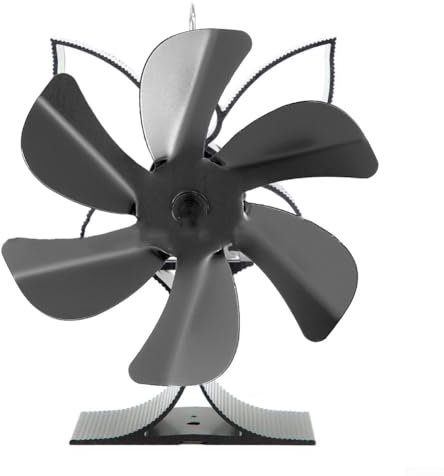 Holzofenventilator, 6 Flügel, wärmebetriebene Ventilatoren, Kaminventilator, wärmebetriebener Ventilator für Holzbrenner, Kamine für Zuhause, Holzbrenner/Kamine