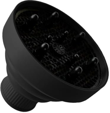 Diffuser Attachment for Hairdryer, Universal Diffuser for Hairdryer, Hair Dryer Diffuser, Hair Dryer Diffuser Attachment, Universal Fit 1.57-1.99 Inch(4-5cm) Nozzle, Fit Most Hair Dryers(Black)