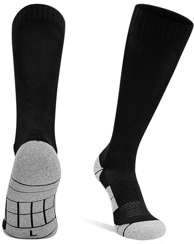 DECOVICI Calzini da calcio, 1 paio, calzini da calcio, per bambini, 30-47, calzettoni da calcio alti al ginocchio, per ragazzi e ragazze, calzini lunghi sportivi per rugby, basket, hockey, corsa,