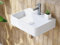 HOROW Bathroom Wash Basin Sink Modern Design, Wall-Mounted or Counter Top, White Small Cloakroom Ceramic Basin for Bathroom and Toilets (9x38x26) (HxWxD)