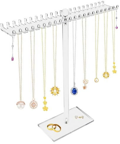 BYHLYH Necklace display stand,Acrylic necklace holder, jewellery stand for Necklaces, Bracelets, Rings, Watches & Earrings