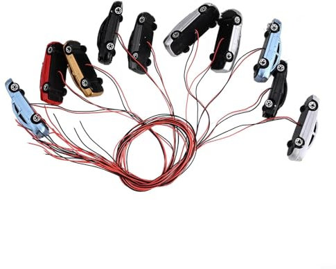 Emiif 10 Pezzi HO Scala Illuminato Modello Auto Treno 1:87-1:100 Miniatura Veicolo Con Luci