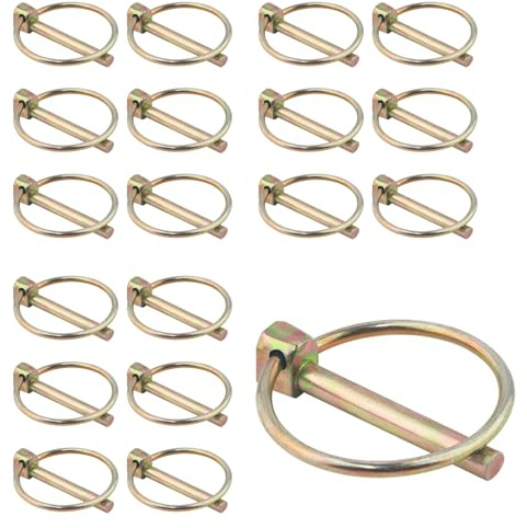 SUKITMISO 18 Stück Schwerlast-Lynchstift-Sortiment, 3/16 Zoll 1/4 Zoll 5/16 Zoll, Klappsplinte Lynch Pin Klappsplinte mit Ring, Klappsplinte Sortiment für Bauernhof Anhänger Traktoren Lastwagen