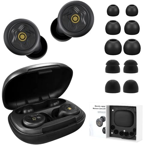 SNR 35 Sleep Ear Plugs for Blocking Snoring & Noise, 45dB Reusable Silicone Earplugs for Sleeping, Holiday Travel, Work & Study, 5-Pairs (Black)