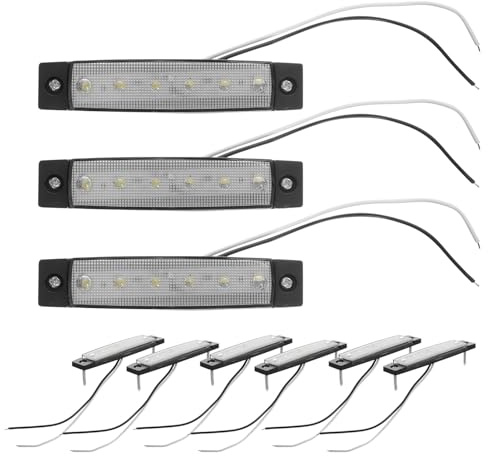 TOGEVAL 10 Luces LED de Señalización para Coche y Motocicleta, Resistentes Ip66, Color Blanco, Material Abs, Multifu Ncionales para Remolques y Camiones