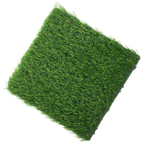 DECOMELODY Realistisches Künstliches Gras UV Beständige Kinderfreundliche Strapazierfähige Outdoor Rasenteppich Fliesen für Garten Balkon und DIY Deko im Hinterhof