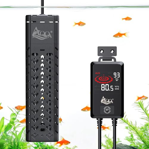 AQQA Aquarium Heater,800W Fish Tank Heater with External LED Thermostat Controller,Submersible Quartz Glass Aquarium Heater with Over-Temp Protection,for Saltwater & Freshwater,for Fish Tank 300-880L