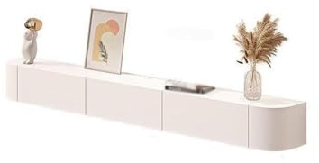 Lizhuzhuzs28 Moderne Meuble TV Suspendu Minimaliste - Unité TV Flottante - Console multimédia TV for Centre de Divertissement Console(Blanc,Petit)