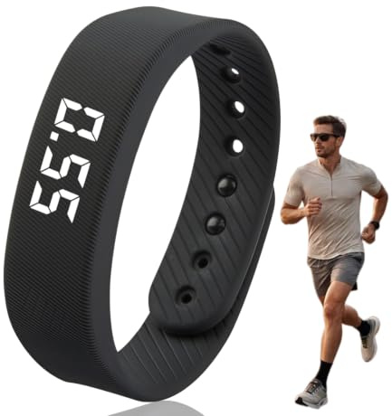 Digital Pedometer Watch,USB Charging Waterproof Step Counter Tracker(Black) | Pedometer Bracelet,Accurate 3D Sensor,Clear Display,Adjustable Band,Standalone Activity Tracker With Direct USB Charging