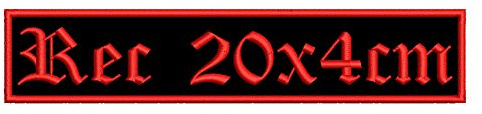 Aufnäher personalisiert mit deinem Wunschtext rechteckig (Rec1) 20x4cm (wahlweise zum Annähen, mit Klett oder zum Aufbügeln)