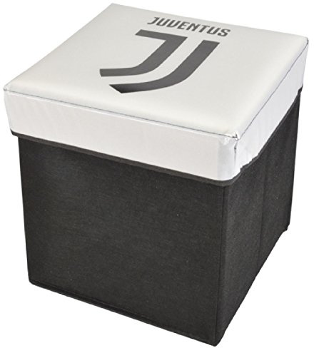 hermet Juventus 3500 100 2131 Pouf Contenitore, Poliestere, Bianco/Nero, 31x31x4 cm
